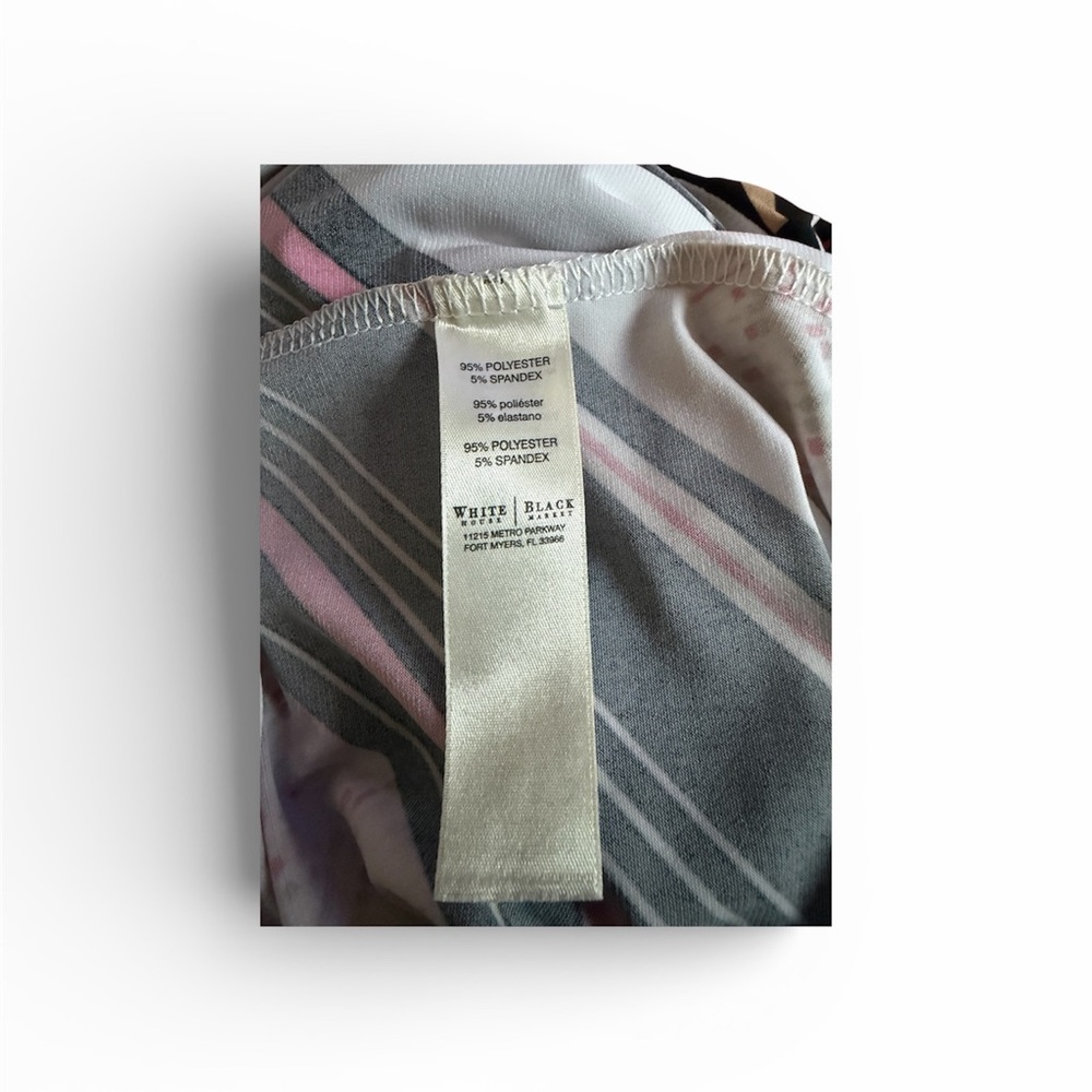 White House Black Market Pink and Black Striped Tank Top - Picture 8 of 8